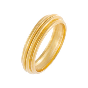Gold / 7 Ridged Solid Band - Adina Eden's Jewels