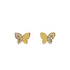 Gold CZ X Solid Butterfly Stud Earring - Adina Eden's Jewels