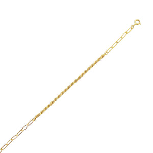 Gold Rope Chain X Oval Link Bracelet - Adina Eden's Jewels