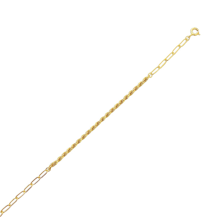Gold Rope Chain X Oval Link Bracelet - Adina Eden's Jewels