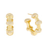 Gold Bamboo Pavé Hoop Earring - Adina Eden's Jewels