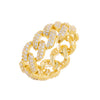 Gold / 7 Pavé Chain Link Ring - Adina Eden's Jewels