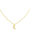 Gold Solid Crescent Link Necklace - Adina Eden's Jewels