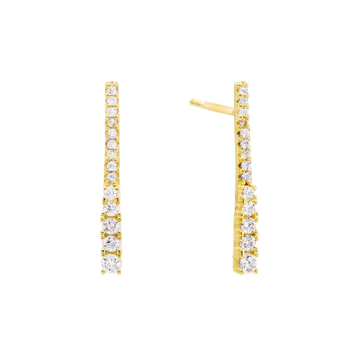 Gold Cascading Bar Stud Earring - Adina Eden's Jewels
