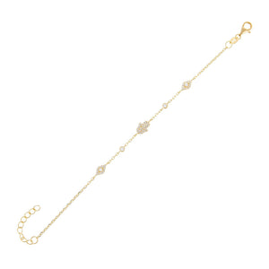 Gold Pavé Hamsa Charms Bracelet - Adina Eden's Jewels