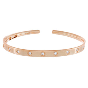 Rose Gold CZ Starburst Bangle - Adina Eden's Jewels