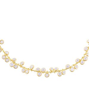 Gold Bezel Dangling Choker - Adina Eden's Jewels