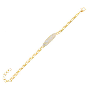 Gold Pavé ID Link Bracelet - Adina Eden's Jewels
