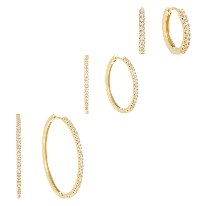 Gold CZ Hoop Earring Combo Set - Adina Eden's Jewels