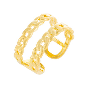 Gold Double Chain Link Ring - Adina Eden's Jewels
