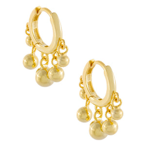 Gold Dangling Beads Huggie Earring - Adina Eden's Jewels