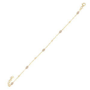 Gold CZ Evil Eye Anklet - Adina Eden's Jewels