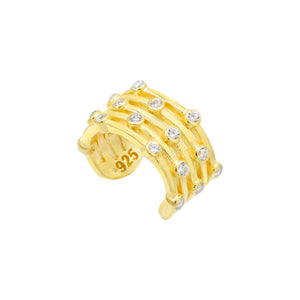 Gold Five Row Bezel Ear Cuff - Adina Eden's Jewels