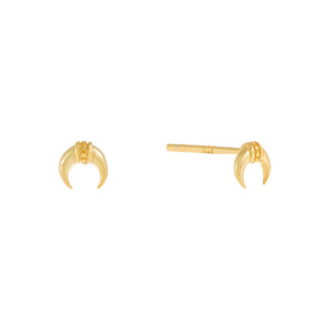 Gold Mini Cowhorn Stud Earring - Adina Eden's Jewels