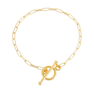 Gold Chain Toggle Bracelet - Adina Eden's Jewels
