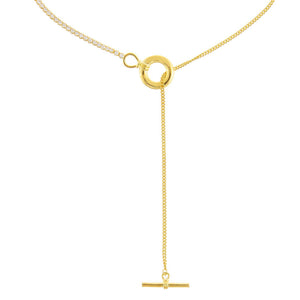  CZ X Cuban Chain Toggle Necklace/Lariat - Adina Eden's Jewels