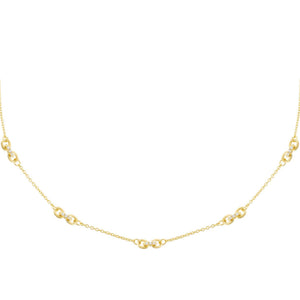 Gold CZ Interlocked Link Necklace - Adina Eden's Jewels