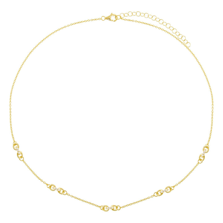  CZ Interlocked Link Necklace - Adina Eden's Jewels