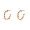 Rose Gold / 15 MM Twisted Rope Hoop Earring - Adina Eden's Jewels