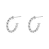 Silver / 15 MM Twisted Rope Hoop Earring - Adina Eden's Jewels