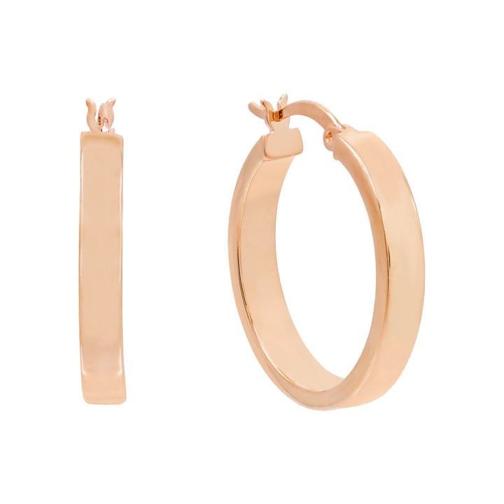 Rose Gold / 25 MM Thick Wide Hoop Earring - Adina Eden's Jewels
