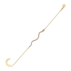 Gold Pavé Snake Bracelet - Adina Eden's Jewels