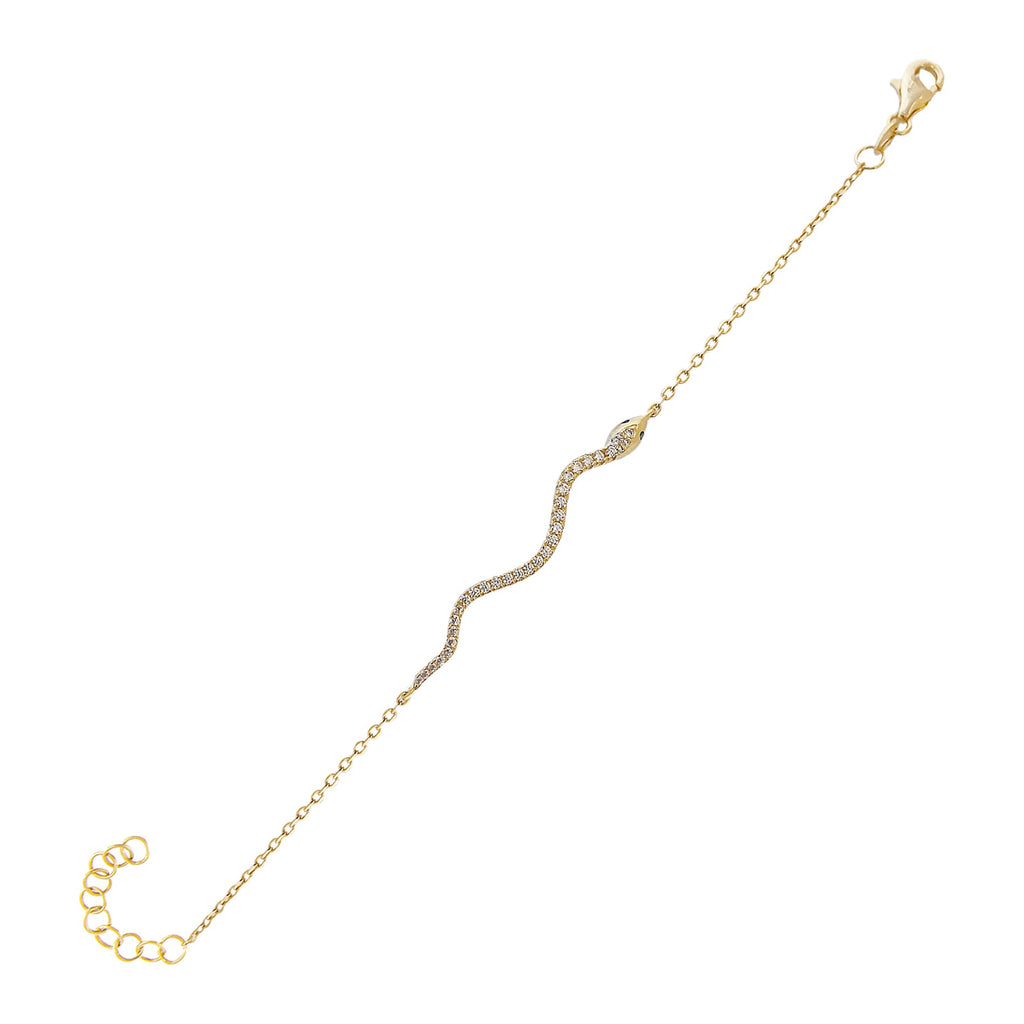 Gold Pavé Snake Bracelet - Adina Eden's Jewels