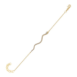 Gold Pavé Snake Bracelet - Adina Eden's Jewels