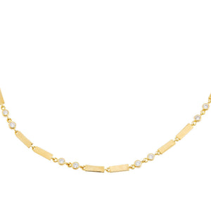 Gold Bezel X Link Necklace - Adina Eden's Jewels