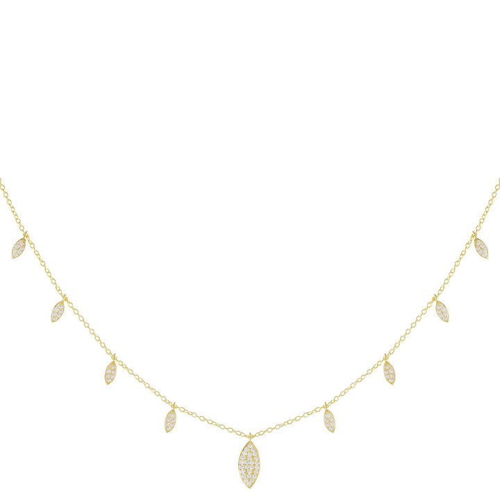 Gold Pavé Dangling Teardrop Necklace - Adina Eden's Jewels