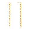 Gold Thin Box Link Drop Stud Earring - Adina Eden's Jewels