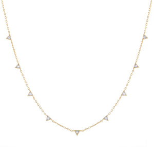 Gold CZ Triangle Necklace - Adina Eden's Jewels