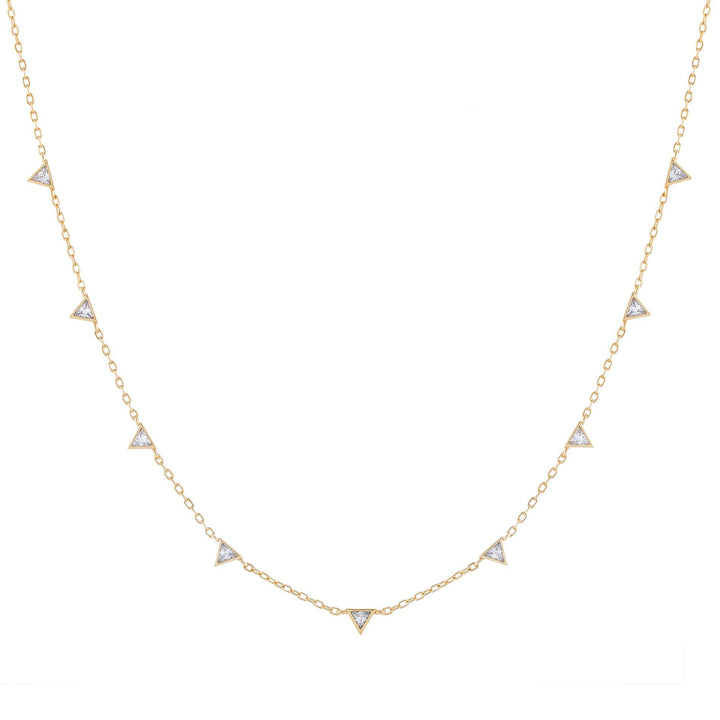 Gold CZ Triangle Necklace - Adina Eden's Jewels