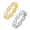 Combo / 5 Two-Tone Baguette Stackable Ring Set - Adina Eden's Jewels