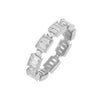 Silver / 9 CZ Baguette Ring - Adina Eden's Jewels