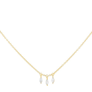 Gold Dainty Teardrop Dangle Necklace - Adina Eden's Jewels
