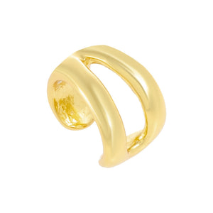 Gold Wide Solid Opened Ear Cuff - Adina Eden's Jewels