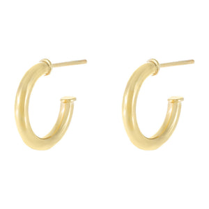 Gold Thin Solid Hollow Hoop Earring - Adina Eden's Jewels
