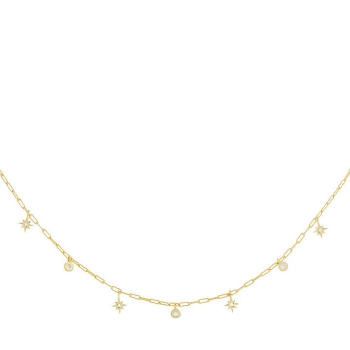 Gold Multi Charms Link Necklace - Adina Eden's Jewels