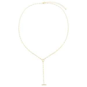 Gold Thin Open Link Lariat - Adina Eden's Jewels