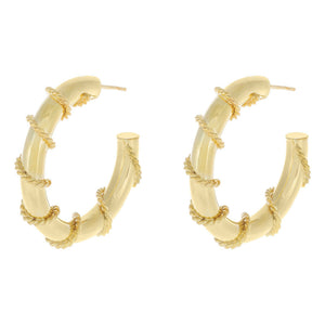  Rope Wrap Hollow Hoop Earring - Adina Eden's Jewels