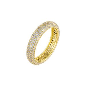 Gold / 6 Thin Pavé Round Ring - Adina Eden's Jewels