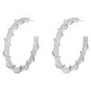 Silver / 50 MM Rope Wrap Hollow Hoop Earring - Adina Eden's Jewels