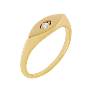 Gold / 6 CZ Evil Eye Ring - Adina Eden's Jewels