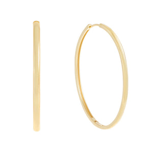 Gold / 50 MM Large Thin Solid Hoop Earring - Adina Eden's Jewels