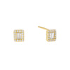 Gold CZ X Baguette Stud Earring - Adina Eden's Jewels