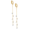 Gold Floating CZ Chain Drop Huggie Earring - Adina Eden's Jewels