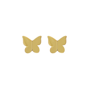 Gold Solid Butterfly Stud Earring - Adina Eden's Jewels
