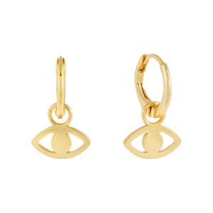 Gold Open Evil Eye Huggie Earring - Adina Eden's Jewels