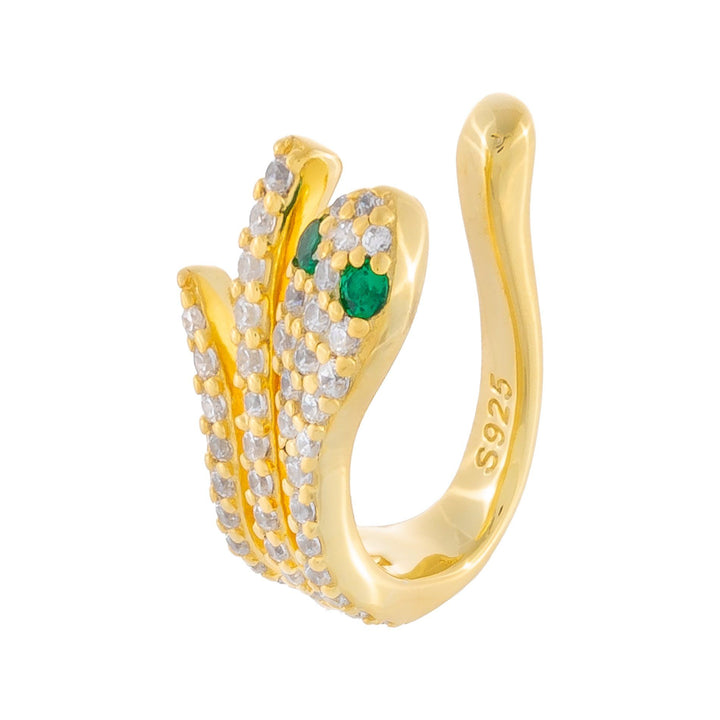 Gold Pavé Snake Ear Cuff - Adina Eden's Jewels